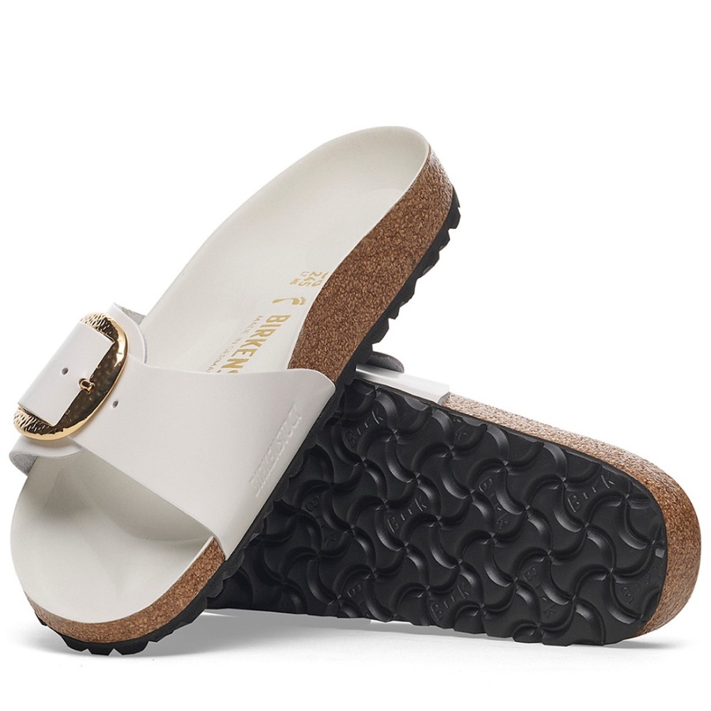 Birkenstock Women's White and Black Sandals